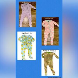 Bundle of Baby Girl Bamboo Sleepers 0-3mo.